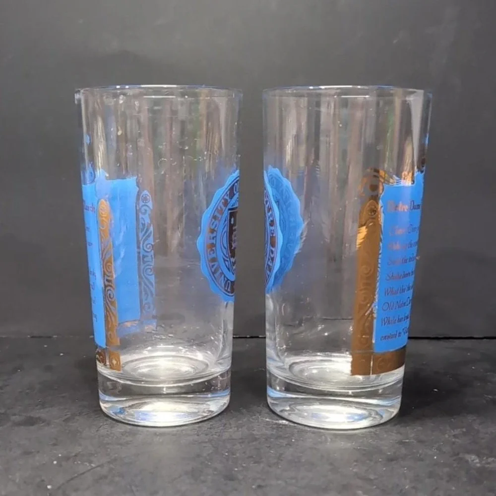 Notre Dame Souvenir Tumblers, Set of 2, Victory March Lyrics‎ Design, Glassware